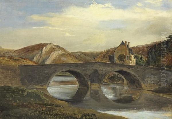 Pont Dans Le Jura Oil Painting by Theodore Rousseau