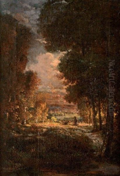 Sortie De La Foret Oil Painting by Theodore Rousseau