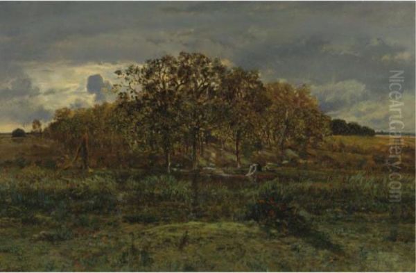 Paysage, Apres L'orage Oil Painting by Theodore Rousseau