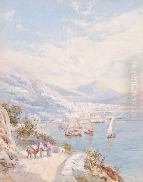 Bay Of Naples, Mergellina Oil Painting by Charles Rowbotham