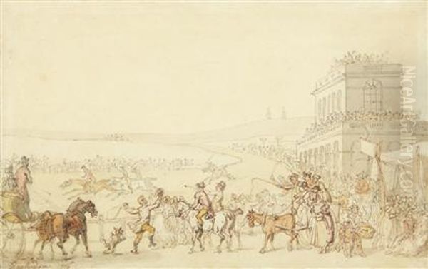 At The Races Oil Painting by Thomas Rowlandson