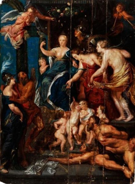 Die Gluckliche Regentschaft Oil Painting by Peter Paul Rubens