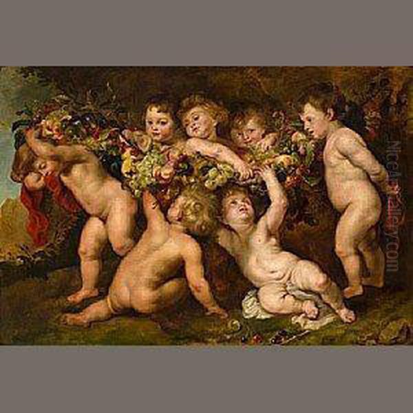 Putti At Play Oil Painting by Peter Paul Rubens