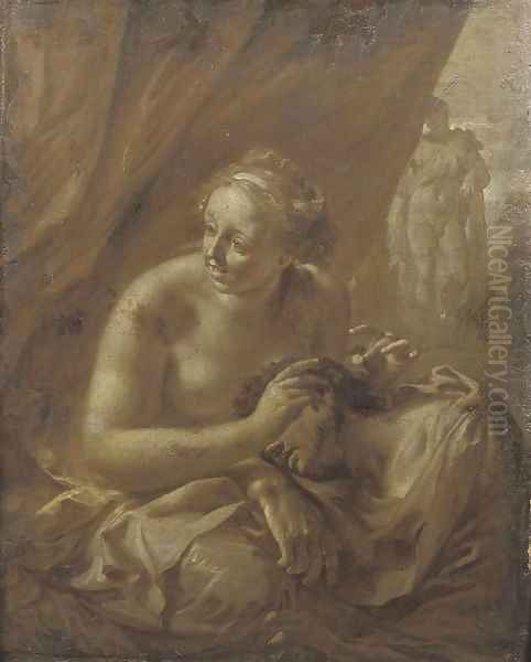 Samson and Delilah; 'en brunaille' Oil Painting by Adriaen Van Der Werff