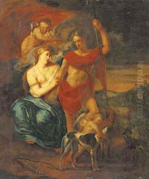 Venus and Adonis 2 Oil Painting by Adriaen Van Der Werff