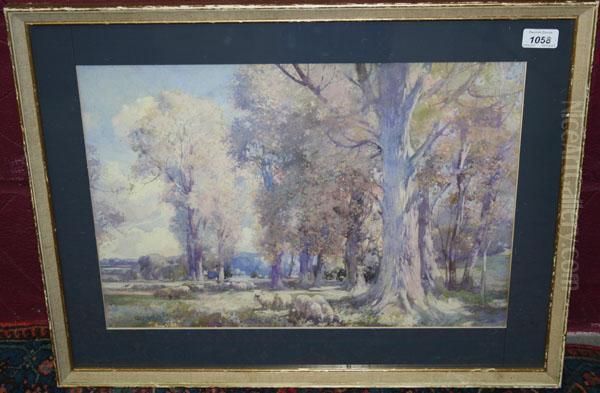 Landscape Study Oil Painting by George Robert Rushton