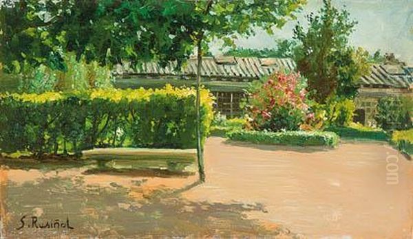 Jardin Oil Painting by Santiago Rusinol i Prats