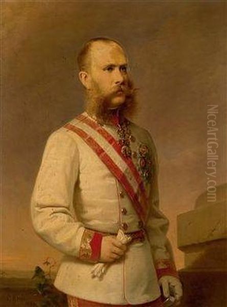 Kaiser Franz Joseph I Of Austria Oil Painting by Franz, Russ Jnr.