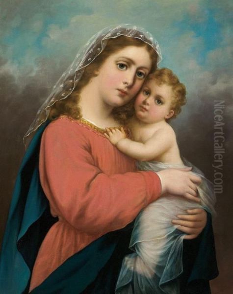 Madonna With Child Oil Painting by Franz, Russ Snr.