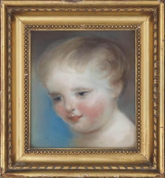 Portrait Of A Young Child, Head And Shoulders Oil Painting by John Russell