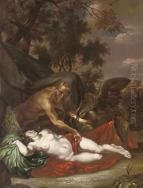 Antiope surprised by Jupiter Oil Painting by Adriaen Van Der Werff