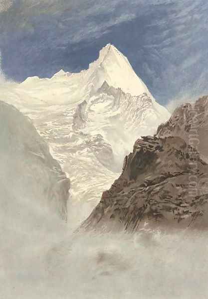 The Grivola from Col d'Arbole, the Italian Alps Oil Painting by Elijah Walton