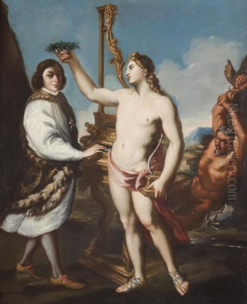 Ritratto Allegorico Del Cantante Marcantonio Pasqualini 
Incoronato Da Apollo by Andrea Sacchi