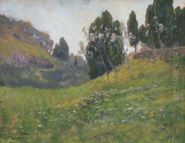 Primavera Ligure Oil Painting by Giuseppe Sacheri