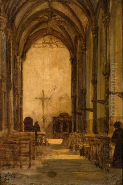 Kerkinterieur Te Maastricht Oil Painting by Philippe Lodowyck Jacob Sadee