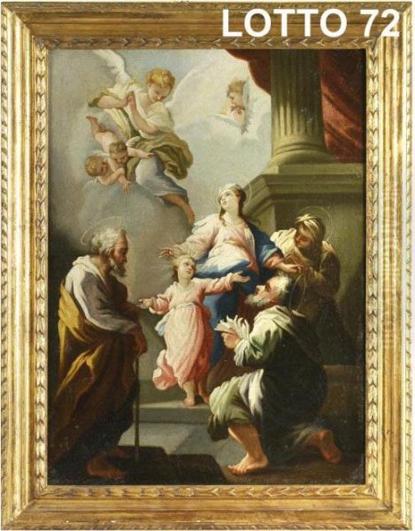 Gesu' Con Le Vergini E I Santi Oil Painting by Giovanni Camillo Sagrestani