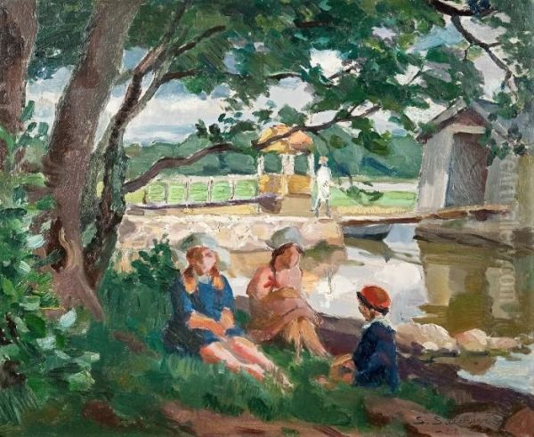 Summer Day In Ruissalo Oil Painting by Santeri Salokivi