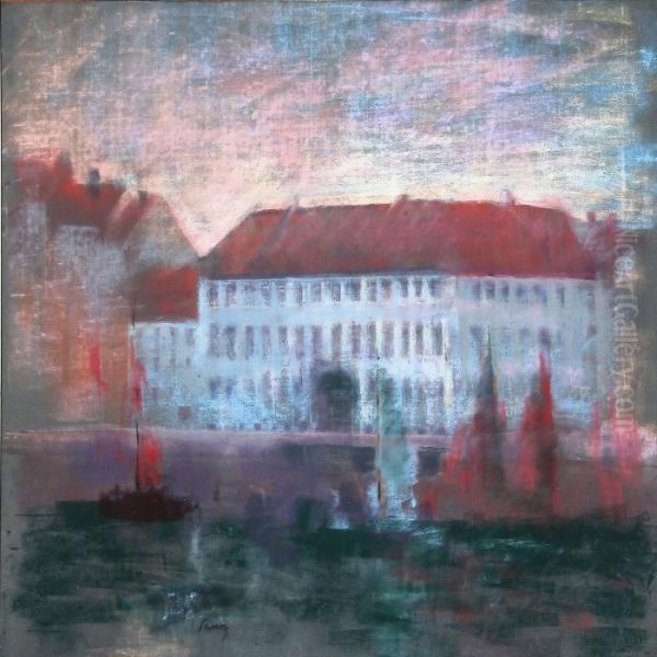 View From Copenhagen Oil Painting by Edvard Anders Saltoft