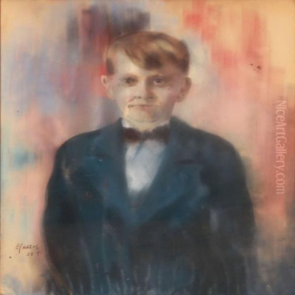 Portrait Of A Boy Oil Painting by Edvard Anders Saltoft