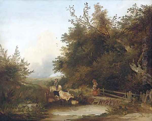 Going to market, view near West Broughton Oil Painting by Edward Charles Williams