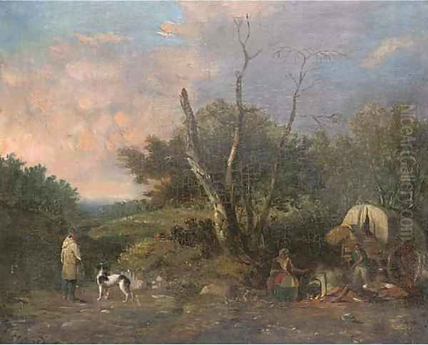 The encampment Oil Painting by Edward Charles Williams