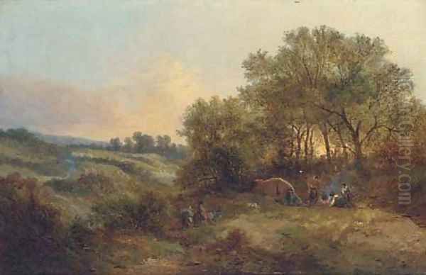 The gypsy camp Oil Painting by Edward Charles Williams