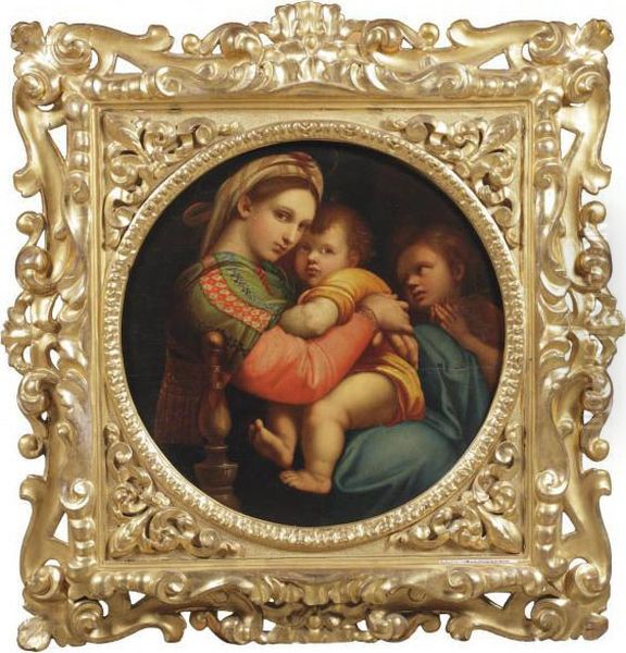 The Madonna Della Seggiola Oil Painting by Raphael (Raffaello Sanzio of Urbino)