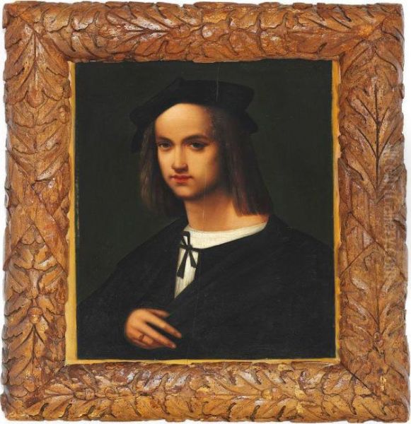 The Artist's Self-portrait Oil Painting by Raphael (Raffaello Sanzio of Urbino)