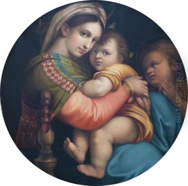 La Virgen De La Silla Oil Painting by Raphael (Raffaello Sanzio of Urbino)