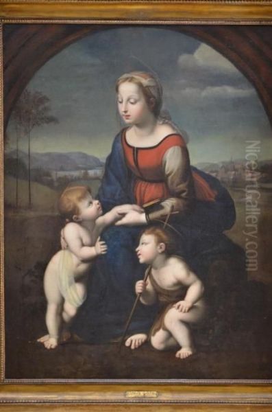 La Belle Jardiniere Oil Painting by Raphael (Raffaello Sanzio of Urbino)