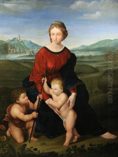 Madonna Del Prato Oil Painting by Raphael (Raffaello Sanzio of Urbino)