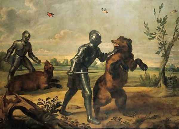 A bear hunt Oil Painting by Jan Wildens