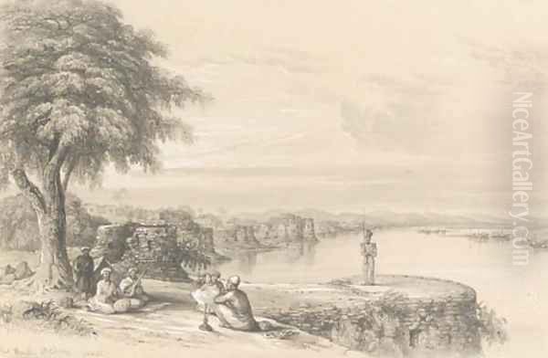 Fort Monghir, on the Ganges, near Patna Oil Painting by Colonel George Francis White