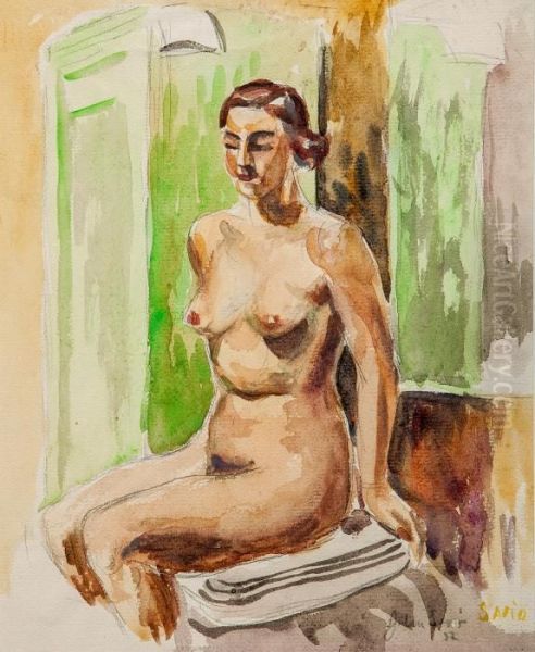 Seated Nude Oil Painting by John Savio