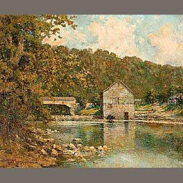 Rivermill Oil Painting by Paul Sawyier