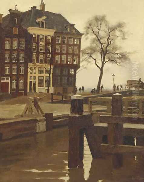 's-Gravenhekje, Prins Hendrikkade, Amsterdam Oil Painting by Willem Witsen