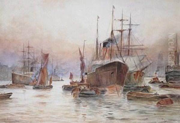 Lower Pool, London Oil Painting by William Harrison Scarborough