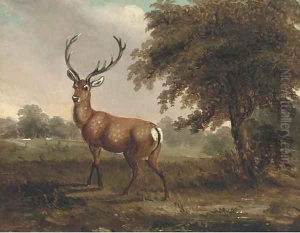 A stag in a landscape Oil Painting by James Ward