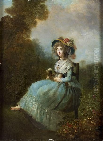 Jeune Femme Dans Un Jardin Oil Painting by Jean-Frederic Schall