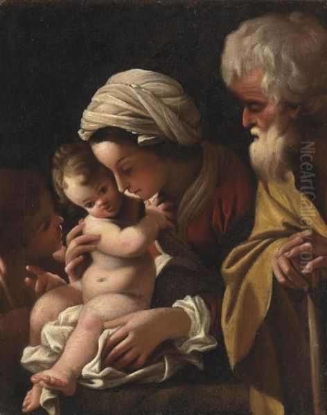 The Holy Family With The Infant Saint John The Baptist Oil Painting by Bartolomeo Schedoni