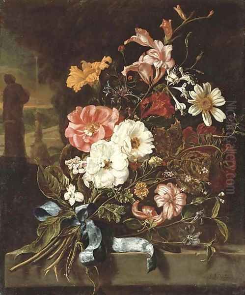 Carnations Oil Painting by Jan Weenix