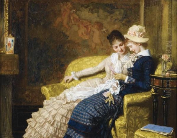 La Lettre D'amour Oil Painting by Joseph Scheurenberg