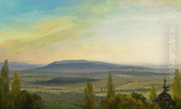 Expansive Landscape Oil Painting by Johann Wilhelm Schirmer