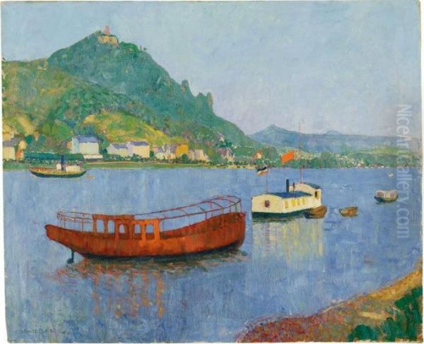 Drachenfels Oil Painting by Carl Schmitz-Pleis