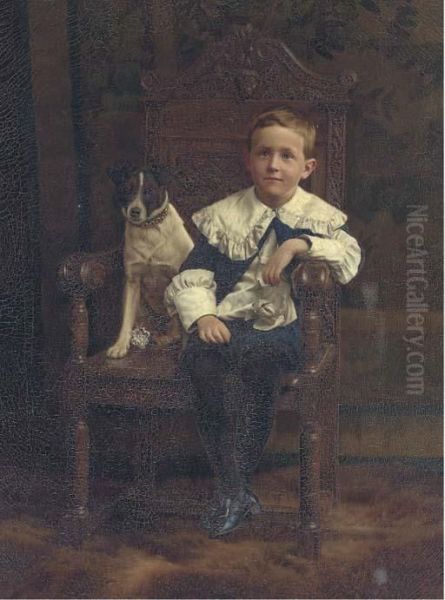 Portrait Of A Boy Oil Painting by John William Schofield