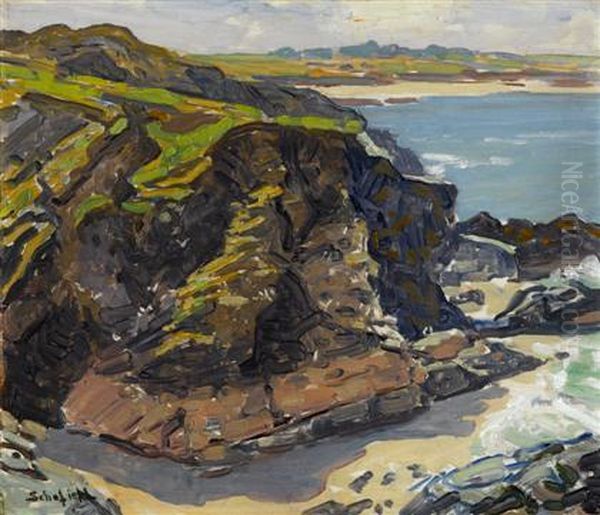 Rocky Coast Oil Painting by Walter Elmer Schofield