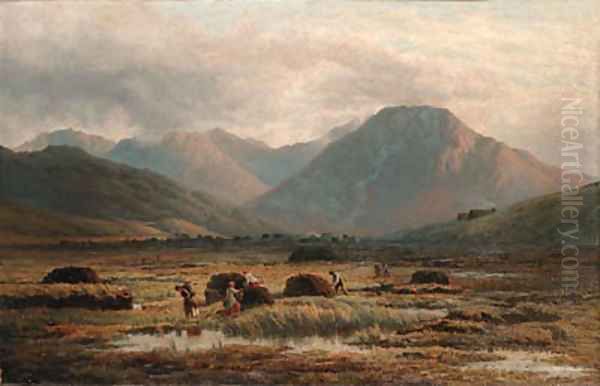 Peat Bog, Letterfrack, Connemara Oil Painting by Bartholomew Colles Watkins