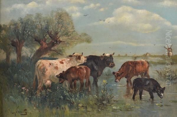 Vaches Oil Painting by Henry Schouten