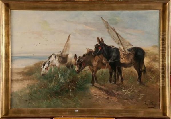 Anes En Bord De Mer Oil Painting by Henry Schouten