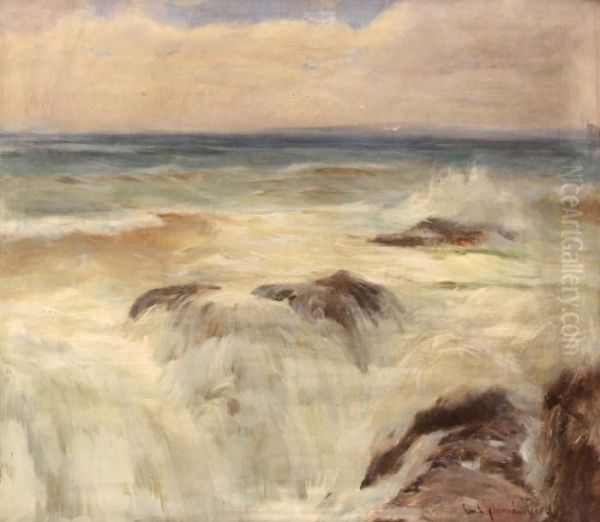 Tide Oil Painting by Emil Schovanek